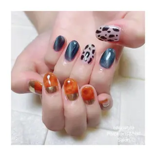 ミディアム ネイル 🐾enen style 🐾のネイルデザイン