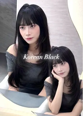 セミロング カラー ヘアアレンジ 🖤kana韓国ヘア 艶髪カラー特化🖤のヘアスタイル