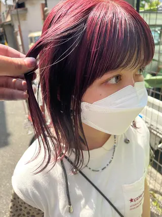 ミディアム カラー スダユーヤ 💫推しカラーウルフのヘアスタイル