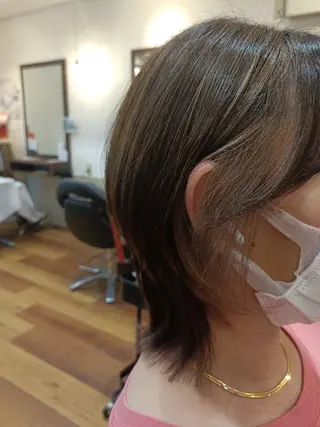 ミディアム 谷口ゆめ/縮毛矯正/ 大人女子/眉ワックスのヘアスタイル