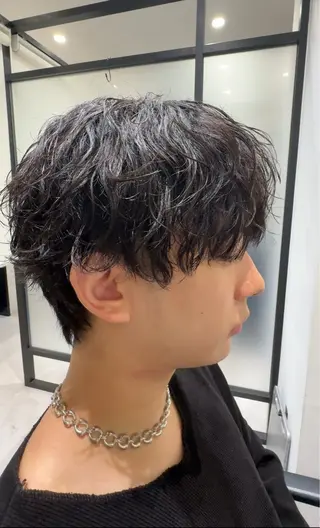 ショート パーマ メンズ パーマ特化/メンズ シャドウパーマのヘアスタイル