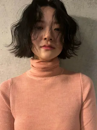 ミディアム パーマ ヘアアレンジ 🎀suzuna 透明感colorのヘアスタイル