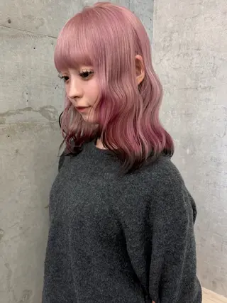 ミディアム カラー ブリーチ/ベージュ 💕/momoaのヘアスタイル