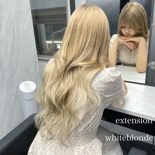 ロング カラー エクステ🩵ブリーチ 韓国ヘア🩵KAEのヘアスタイル