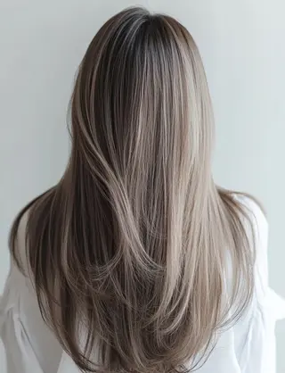 ロング 髪質改善&縮毛矯正へ アデザインピーチ入谷のヘアスタイル