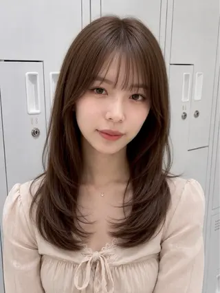 セミロング カラー makoくびれ/ メンズ/アイブロウのヘアスタイル
