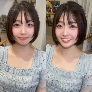ミディアム 似合わせカット/ 顔周りカット/まりなのヘアスタイル