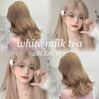 ロング カラー 色落ち綺麗🩰ハイ トーン🎀RINKAのヘアスタイル