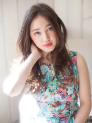 ロング カラー パーマ ヘアアレンジ M字・前髪割れ 改善メンズ特化/栢沼のヘアスタイル