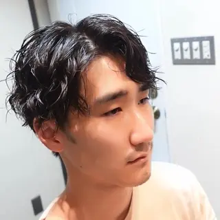 ショート パーマ メンズ 浦添メンズ 経験20年／のヘアスタイル