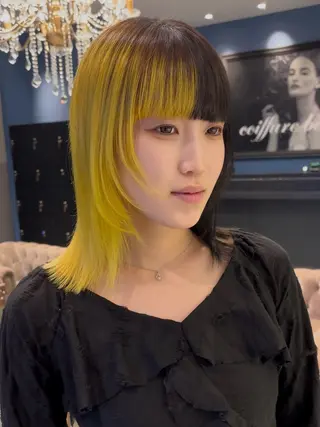 ミディアム カラー 松原香乃 撮影モデル募集のヘアスタイル