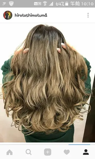 セミロング カラー ワンホンレイヤー エクステづまのヘアスタイル