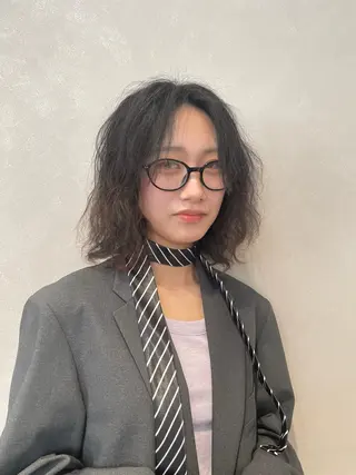 ミディアム パーマ ちば さやのヘアスタイル