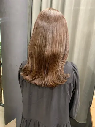 ミディアム カラー 透明感カラー✂︎ /縮毛矯正/YUKAのヘアスタイル