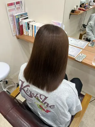 セミロング カラー mei/艶髪/透明感 /暗髪/ヘアセットのヘアスタイル
