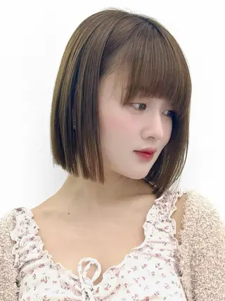 ショート カラー ヘアアレンジ 縮毛矯正🤍 盛れるボブ/ひかりのヘアスタイル