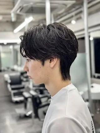 ミディアム パーマ メンズ メンズ特化 石田はるむのヘアスタイル