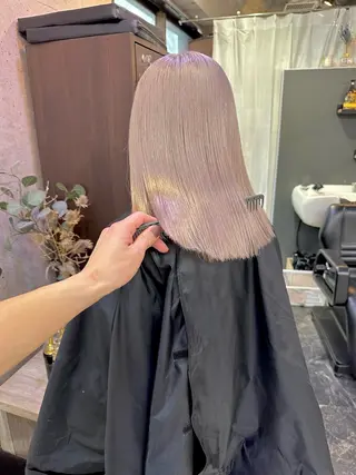 セミロング カラー ⭕️ダメージレス特化 髪質改善🥇丸山憲人のヘアスタイル