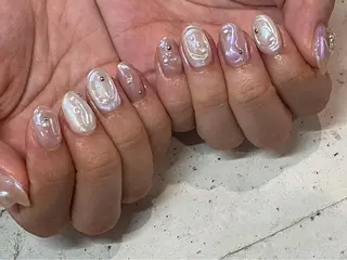 ネイル 韓国/ワンホン/長さ 出しつけ放題🎀のネイルデザイン