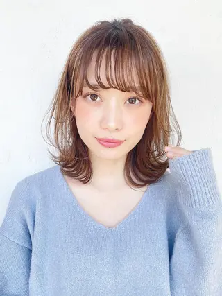 ミディアム カラー パーマ ヘアアレンジ ITbyALBUM 中野店のヘアスタイル