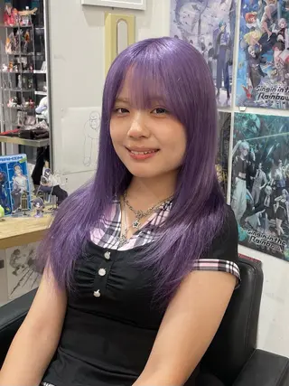 セミロング 💖推しカラー💖 オタク美容師✂ゆづきのヘアスタイル
