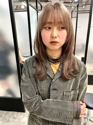 セミロング カラー ヘアアレンジ ブリーチ矯正髪質改善 ✨オオエタクミのヘアスタイル