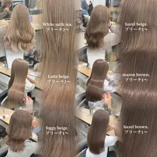 ロング カラー NAMI🤎ブラウン &ミルクティー🤍のヘアスタイル