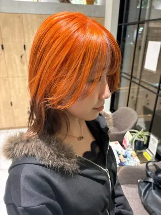 ミディアム カラー 山口 優美のヘアスタイル
