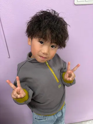 ショート パーマ キッズ AVANCE.難波 店長 松元のヘアスタイル