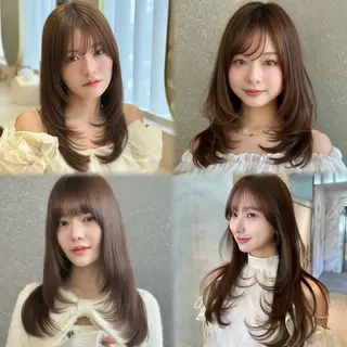 セミロング カラー 髪質改善【縮毛矯正】 北千住 田邉 澪のヘアスタイル