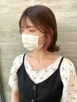 ミディアム Okamura Chisatoのヘアスタイル
