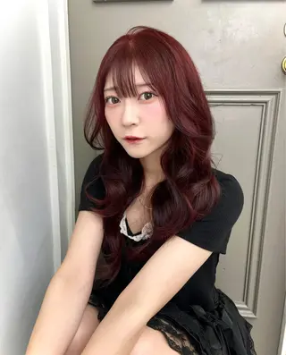 ロング カラー ヘアアレンジ 柏木 理那のヘアスタイル