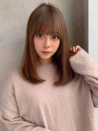 ミディアム 銀座✨レイヤーカット 顔まわり/坂本亜裟海のヘアスタイル