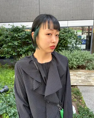 ミディアム カラー パーマ ヘアアレンジ メンズ キッズ ネイル マツエク・マツパ アイブロウ tatsumi/ボブ ウルフ/レイヤーのヘアスタイル
