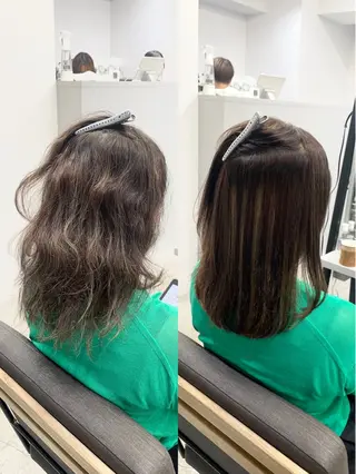 ミディアム カラー パーマ 生艶髪&レイヤー🔔 渋谷お薦めNo.1✨のヘアスタイル