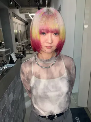 ミディアム カラー デザインカラー /rioのヘアスタイル