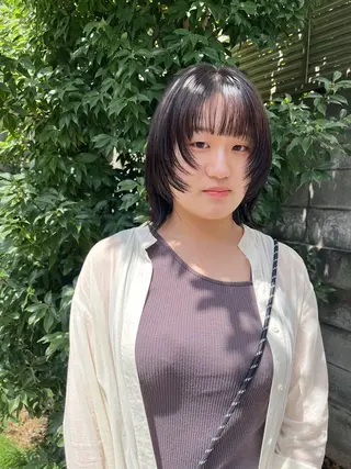 ミディアム カラー 暖色/パーマ 🌼クニトウメイのヘアスタイル