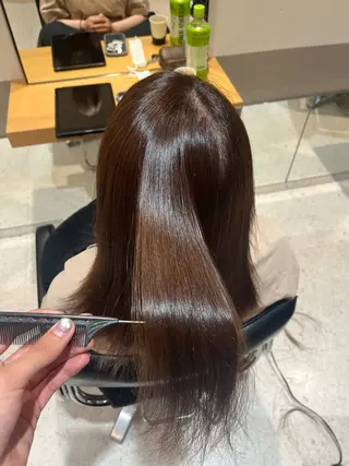 ロング 縮毛矯正/韓国風ヘア /ツバキのヘアスタイル