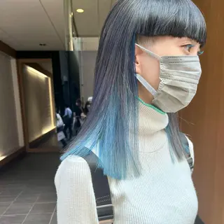 ミディアム カラー 堺 鳳 ママ美容師 yukariのヘアスタイル