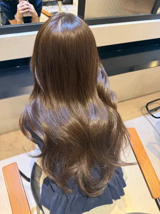 ロング オリーブカラー🫒/ ハッシュカット/みゆのヘアスタイル