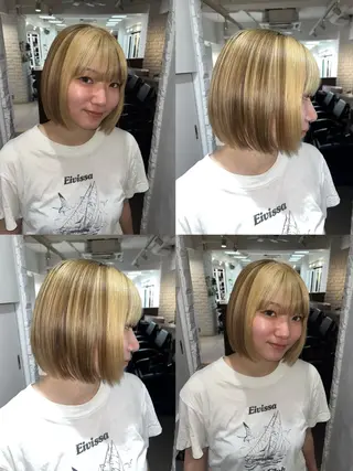 ミディアム カラー 💘赤み消し盛れる モテカラー👑リノのヘアスタイル