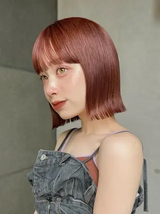 ショート カラー 泉愛美/銀座美容師 /暖色カラー/ボブのヘアスタイル
