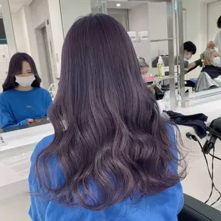 セミロング カラー ヘアアレンジ 🫧モテる💗ダメー ジレスハイトーン🫧のヘアスタイル