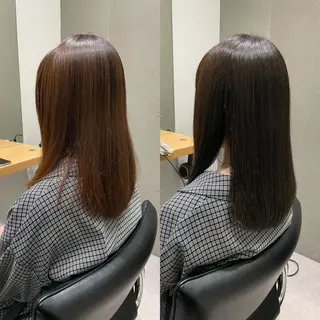 セミロング カラー 髪質改善ヘアケア 艶髪特化/上田のヘアスタイル