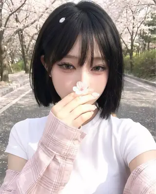 ショート カラー ヘアアレンジ ミディアム・ボブ🤍 縮毛矯正/ ひかりのヘアスタイル