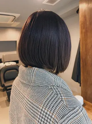 ミディアム カラー ヘアアレンジ ボブパーマコテ巻き風 パーマNo1深江秀平のヘアスタイル
