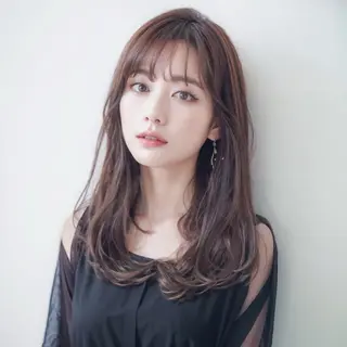 ロング レイヤー/縮毛矯正/ 顔周りカット/韓国のヘアスタイル