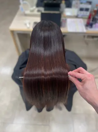 ロング シャドウパーマ／骨格 矯正カット　トモキのヘアスタイル