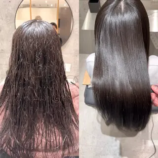ロング パーマ 乾かすだけでまとまる 髪質改善✨のヘアスタイル