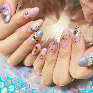 ネイル 渋谷／チップ長さ出し 👑アプレgel-xのネイルデザイン